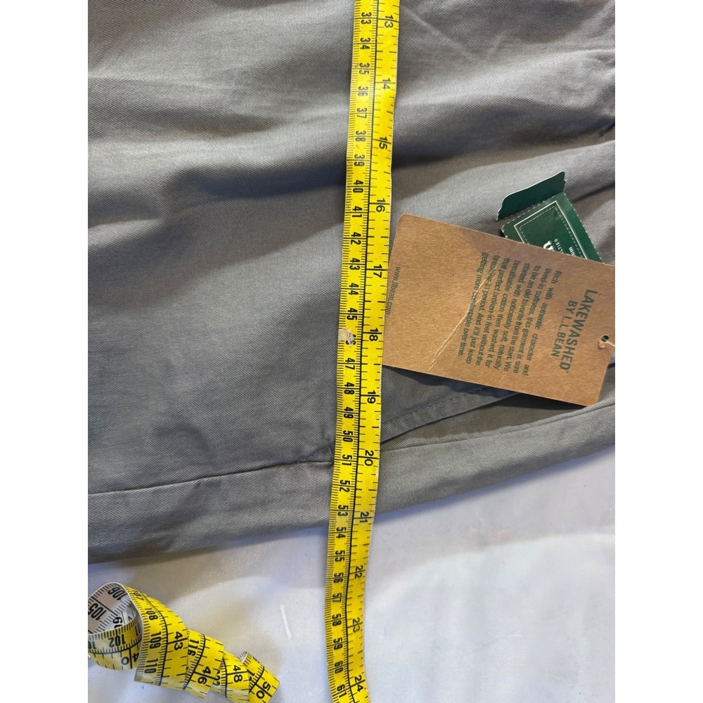 LL Bean Lakewashed Shorts Elastic Waist Women Large Gray Cotton Twill 8 Inseam - Picture 6 of 8